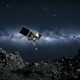 Imagen conceptual de OSIRIS-REx, actualmente en el asteroide Bennu.